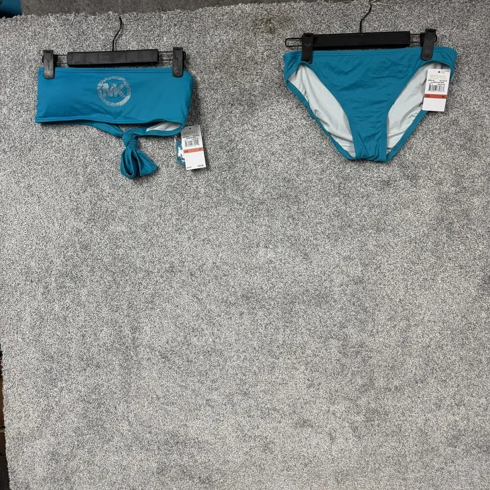 Michael Kors Bikini Swimsuit Set XS Minimalist Clean Girl Y2K Revival Resortcore